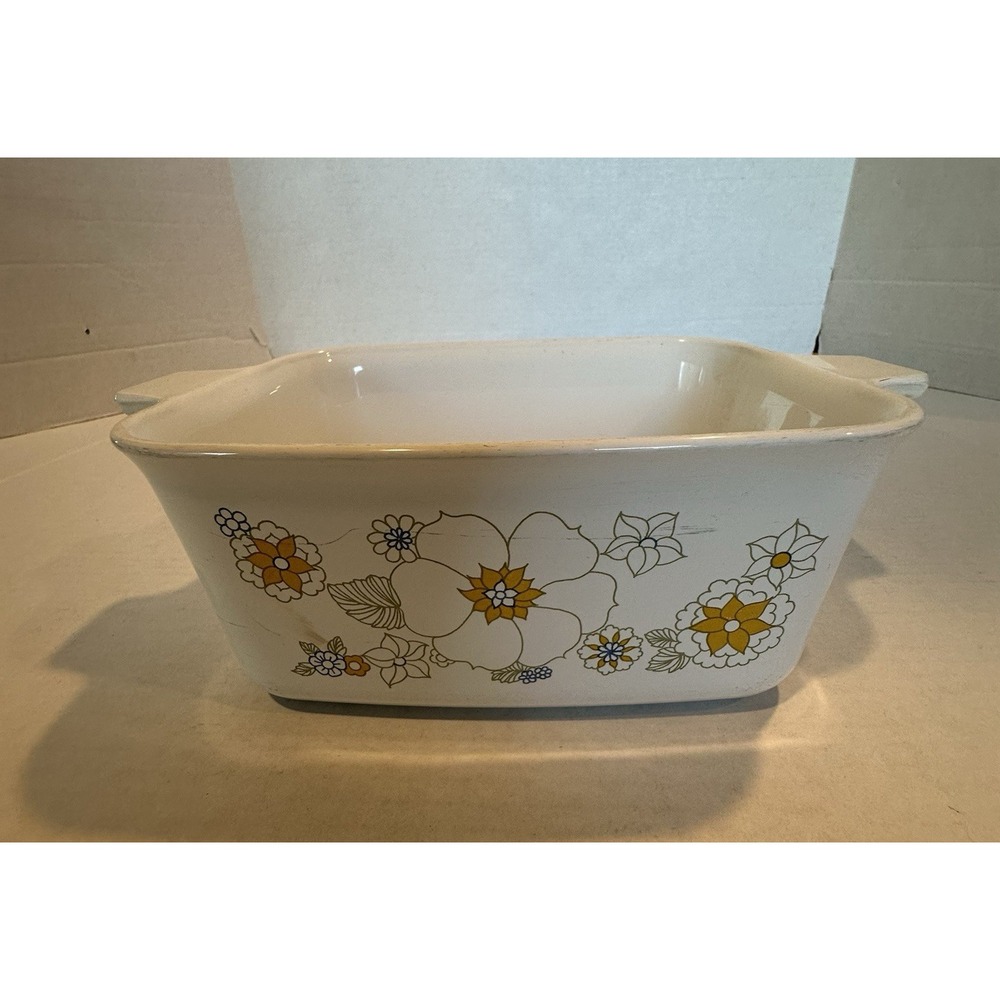 Corning Ware Floral Bouquet 1 1/2qt Casserole Baking Dish Stove Oven Vintage